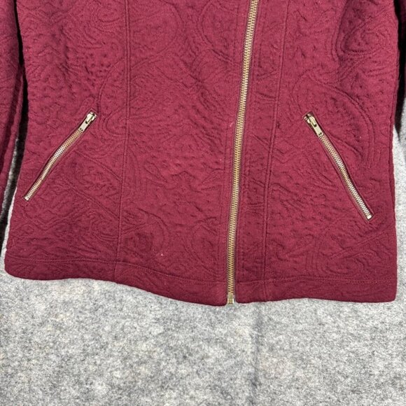 Anthropologie Saturday Sunday Women's Red Burgundy Wool Full Zip Sweater Size S - Picture 3 of 16